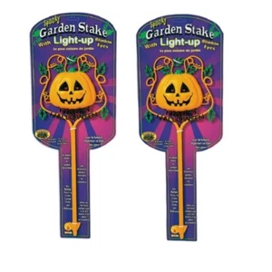 Paquete de 2 estacas de jardín de calabaza iluminada para decoración de Halloween - Imagen 1 de 2