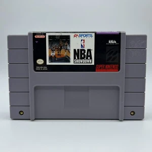 SNES NBA Showdown Authentic Super Nintendo EA Sports 1993 Tested & Working - Picture 1 of 4