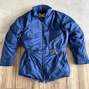 Vintage Gerry Ski Jacket Down Parka Boulder Co Made Navy Hood Puffer Med. - Picture 1 of 8