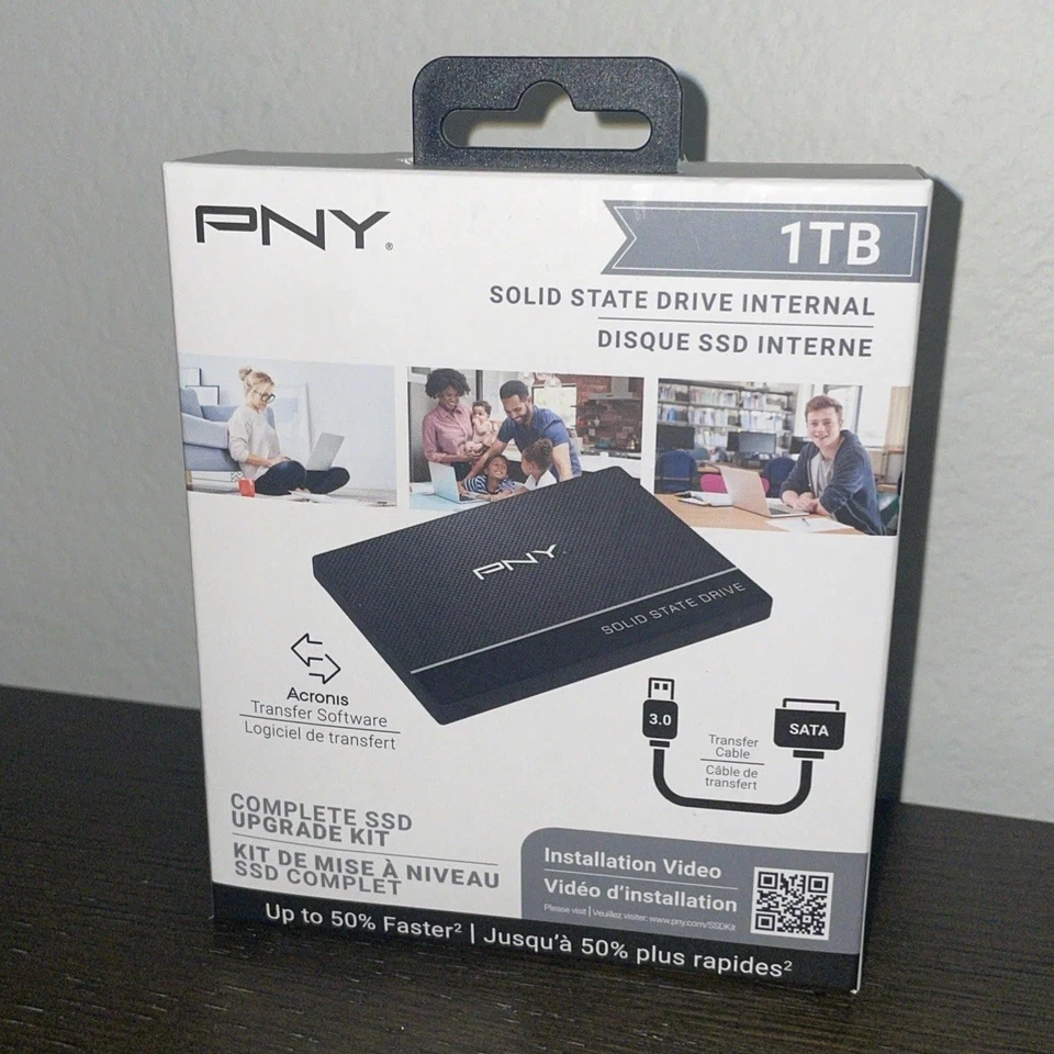 NEW - PNY  1TB Solid State Internal Drive Complete SSD Upgrade Kit CS900 2.5” - Image 1 of 3