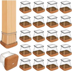 20 Pcs Chair Leg Floor Protectors for Hardwood Floors, Clear Rubber Furniture... - Picture 1 of 8