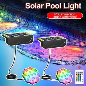 Solar Swimming Pool Light RGB LED Colorful Underwater Lighting Submersible Lamp - Picture 1 of 15
