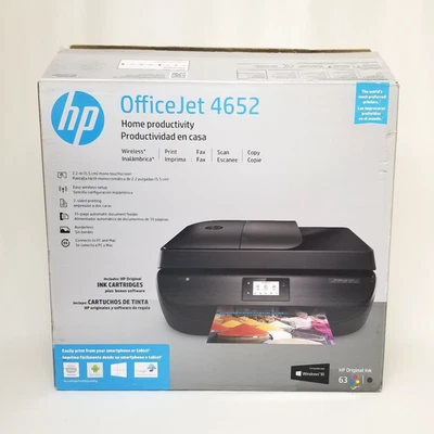 Impresora Todo en Uno HP OfficeJet 4652 1200 DPI Color Escáner Copiadora Caja Original Foto 1 de 4
