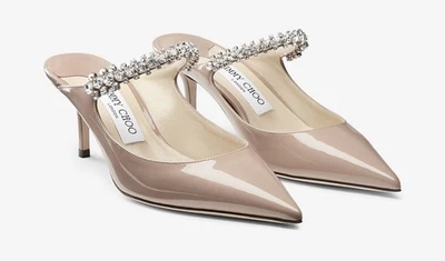 Mulas Jimmy Choo Ballet Rosa Charol con Correa de Cristal Talla 8.5 Foto 1 de 4