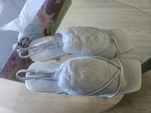 Flux Strappy Satin Pearl Thong Sandals - Picture 1 of 13