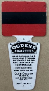 Tarjeta de cigarrillo de rugby 1910 Ogdens colores de fútbol con forma de insignias Aberavon RFU - Imagen 1 de 3