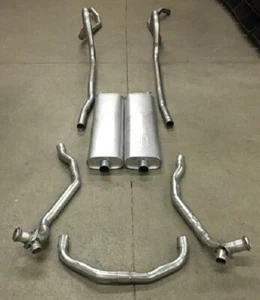 1957 CHEVY DUAL EXHAUST SYSTEM, ALUMINIZED, HARDTOP MODELS ONLY - Foto 1 di 1