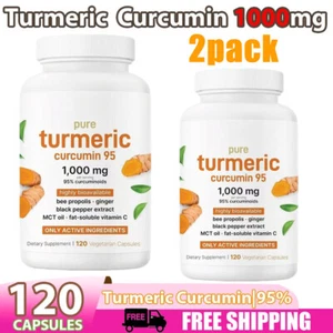 2x Micro Ingredients Pure Turmeric Curcumin|95% Curcuminoide mit schwarzem Pfeffer - Bild 1 von 15