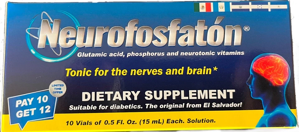Neurofosfaton 10 frascos 15ml - Tônico para os nervos e cérebro (vitamina) - Imagem 1 de 1