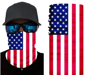 50 - US Flag Face Sun Mask Neck Gaiter Balaclava Headwear Bandana for Outwork - Picture 1 of 5