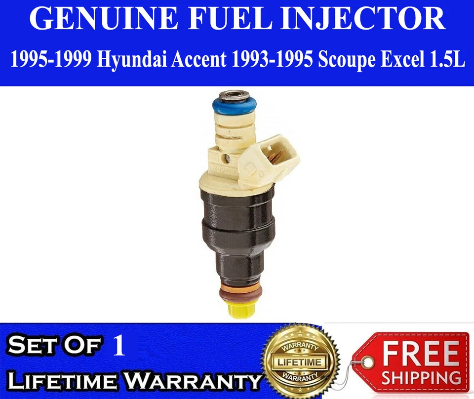1 injetor de combustível genuíno para 1995-1999 Hyundai Accent 1993-1995 Scoupe Excel 1,5L - Imagem 1 de 1