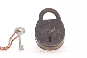 Lock and New KeyOld Vintage Antique Rare Iron Collectible - Picture 1 of 5