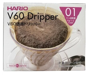 HARIO V60 Coffee Dripper Plastic Size 01 Clear VD-01T - Picture 1 of 8