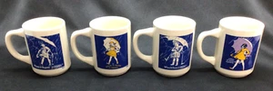 Morton Salt Girl Coffee Mugs Set of 4, 1914, 1921, 1956, 1968 Vintage - Picture 1 of 17
