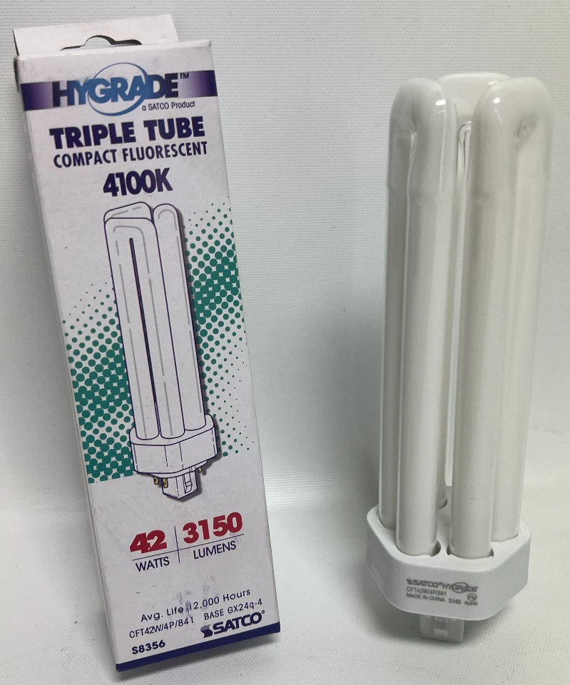 SATCO/NUVO HyGrade 42W Pin-Based Compact Fluorescent 4100K 82 CRI GX24Q-4 4-Pin  - Image 1 of 4