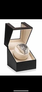 Efaithtek Automatik Einzeluhr Wickler in schwarz Carbonfaser Leder mit Ja... - Bild 1 von 10
