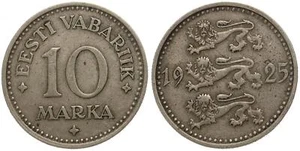 Estonia - Eesti 10 Mark, 1925 Nickel-Bronze, 6.25g, ø 26mm KM# 4 - Picture 1 of 1