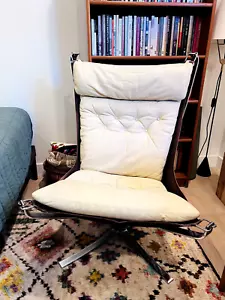 Midcentury Chrome / White Leather Falcon Chair by Sigurd Ressel for Vatne Mobler - Picture 1 of 5