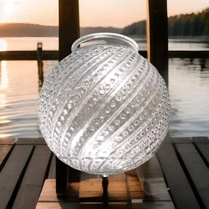 Globo de luz redondo Hobnail Swirl Designne vidrio transparente 5,75" H x 3,25" F - Imagen 1 de 5