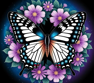 Vaso de sublimación 20 oz envoltura mariposa y flor listo para presionar transferencia de calor Foto 1 de 3