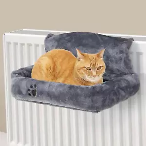 CAT HANGING RADIATOR BED HAMMOCK FLEECE WARM PET KITTEN BASKET PLUSH CRADLE - Picture 1 of 6