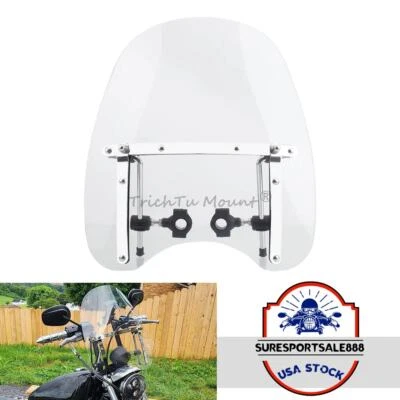 Clear Tall Windshield Windscreen Fit for Honda Suzuki Shadow 7/8'' 1'' Handlebar — 第 1/4 张图片