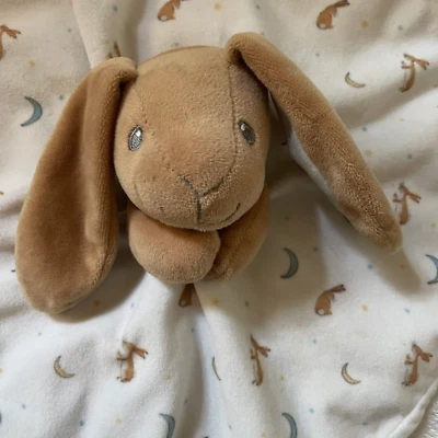 Manta de felpa anudada con conejito marrón Lovey para niños Adivina cuánto te amo Foto 1 de 4