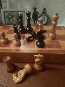 Soviet Chess Set 1960s, Russian Vintage USSR Wooden Antique Used Nice Condition - Picture 1 of 12