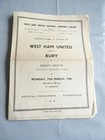 West Ham v Bury Div 2 March 19th 1956