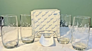 Juego de 4 vasos de bebida vintage Princess House de cristal grabado Heritage #497 - Imagen 1 de 7