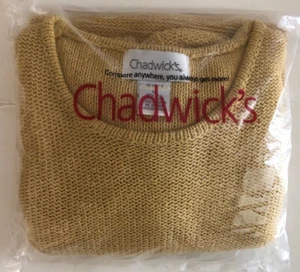 Chadwick's Ladies Sweater Medium M Yellow Scoop Neck New NWT 80% Silk 20% Linen - Picture 1 of 3