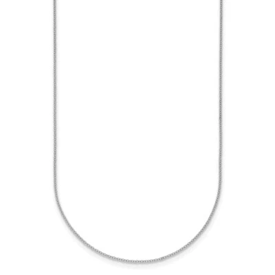 18K White Gold Polished 1.1mm Solid Cable Chain Necklace 18" Gift for Mother - Image 1 of 4