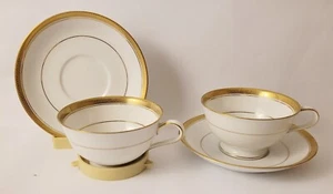 2 Vintage Noritake Cup And Saucer Pompeii Porcelain China RARE Gold Trim - Picture 1 of 5