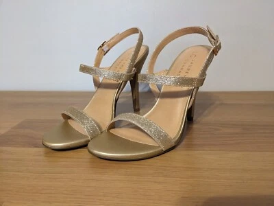 全新 Lauren Conrad 榛子女式礼服凉鞋,金色珠光,尺寸 6.5 — 第 1/4 张图片