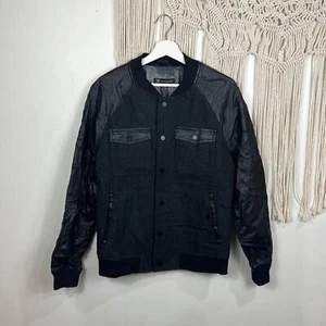 Mens INC Wool Lightweight Jacket Black Button Down Medium - Picture 1 of 3