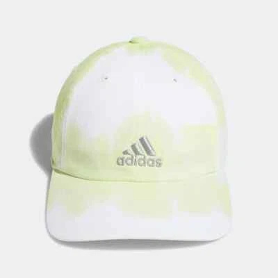 Adidas Women's Relaxed Fit Tie-Dye Strapback Hat – Lime Green/White – OSFM - Image 1 of 4