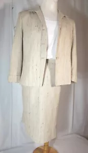 SZ 10 Ladies Suit Ann May Silk LINED 2 Pce Business Jacket & Skirt Preowned  - Picture 1 of 11