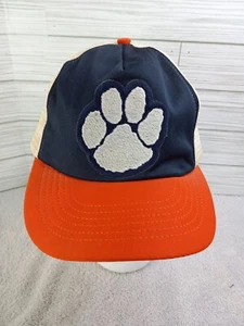 Vintage Reynolds Rare Clemson Tigers Orange Trucker Hat Snapback Made in USA - Picture 1 of 16