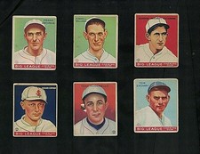 1933 Goudey singles Pick Em card numbers 76 to 162 Poor to Ex Mt ungraded
