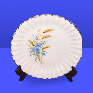 American Limoges Wheatfield Warranted 22 K Gold Dinner Plate 10” Fluted Edges - Picture 1 of 4