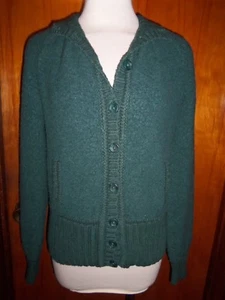 Victoria's Secret Moda International Green Boucle Cardigan Pockets Sweater S - Picture 1 of 5