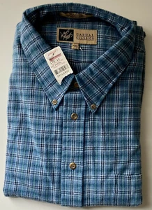 Lord & Taylor Casual Classics Vtg Mens Blue Flannel XXL Grunge 100% Cotton 2XL - Picture 1 of 4