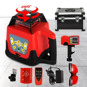 Rotationslaser 360° Rote Laser Rotary Laser Level Kit Baulaser IP54 Nivellierger - Bild 1 von 12