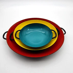 Vintage Sizzling Server Nesting Pans Set of 3 MCM - Picture 1 of 11