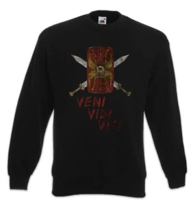 Veni Vidi Vici Shield Sweatshirt Pullover Rome I came saw conquered Caesar - Picture 1 of 1