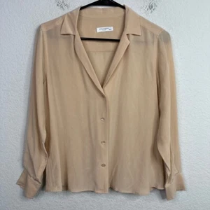 Equipment Shirt Womens XS Pale Pink Silk Long Sleeve Button Neutral Business - Picture 1 of 7