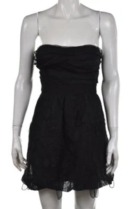 NEW BCBGMAXAZRIA Womens Dress Size 0 Black Solid Sheath Short Strapless Cocktail - Picture 1 of 6