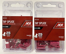 Ace Tap Splice Insulated 22-18 AWG Connector 2 Packs of 25 Vinyl Red 3015518