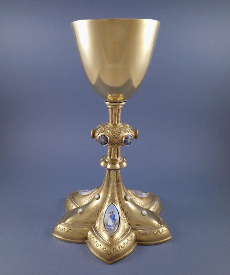 Calice en vermeil et émail Argent massif - Photo 1/4