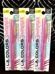 3pk LA COLORS PURPLE SHIMMER C37320 24H CREAMY TWIST LINE CRAYON PENCIL EYELINER - Picture 1 of 4